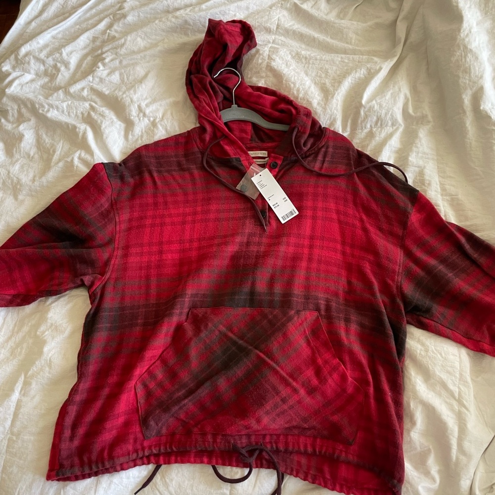 Urban Outfitters Red Flannel Hoodie Size M